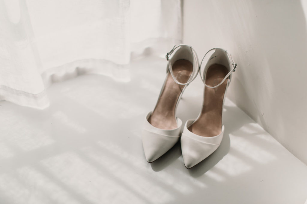 wearing white shoes to a wedding