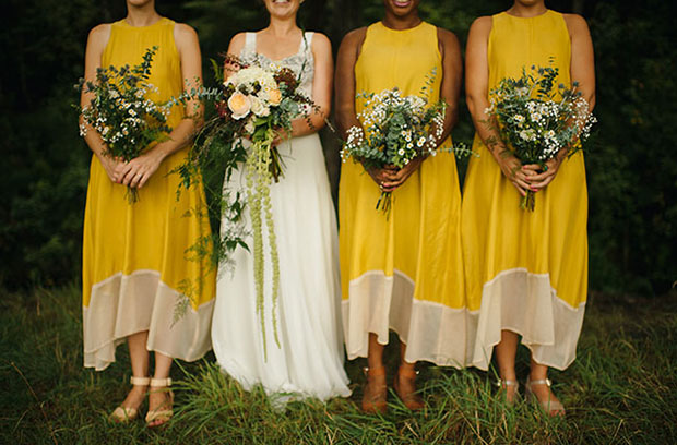 Lemon Sunflower And Marigold Yellow Bridesmaids Dresses