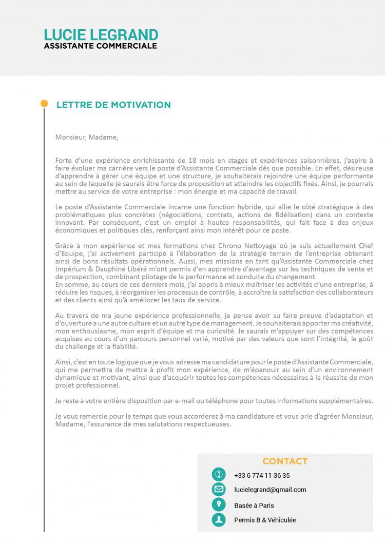 Mise En Page Pour Une Lettre De Motivation Qui Detonne