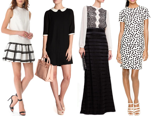 Black and white dresses for wedding guests clearance