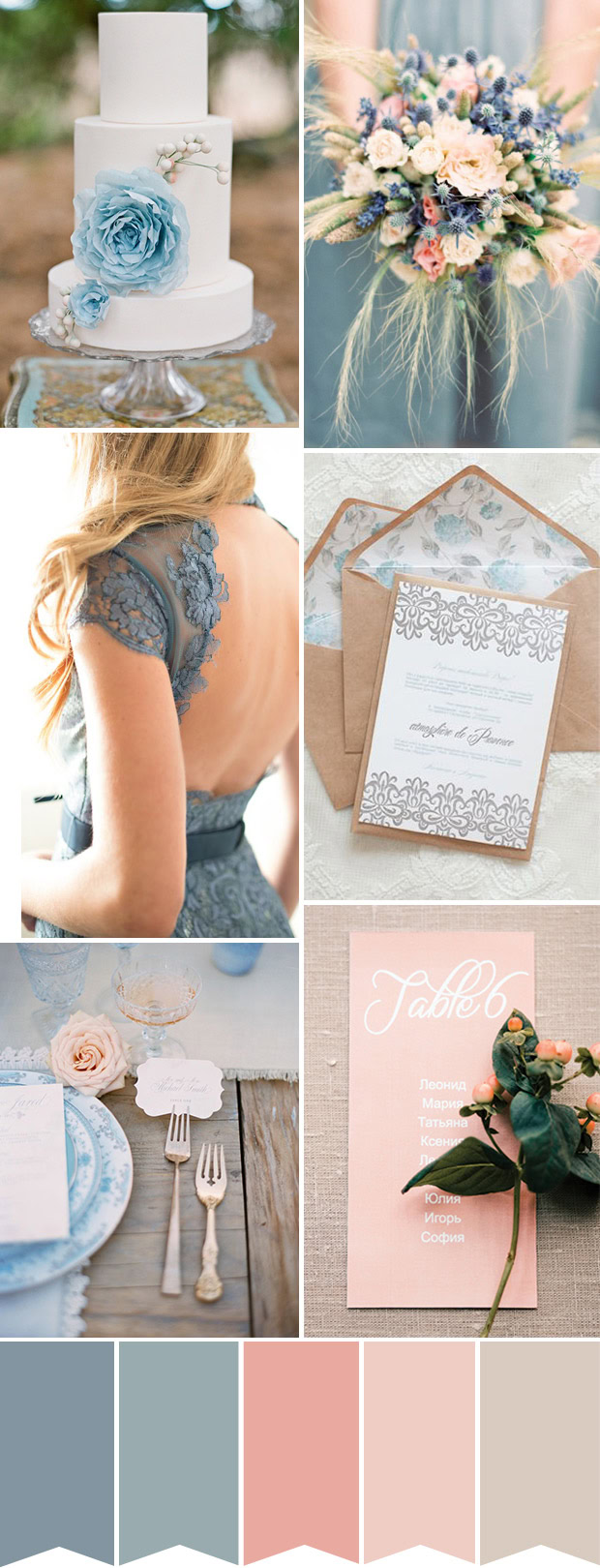 Shades Of Summer A Blue Peach And Rose Wedding Onefabday Com