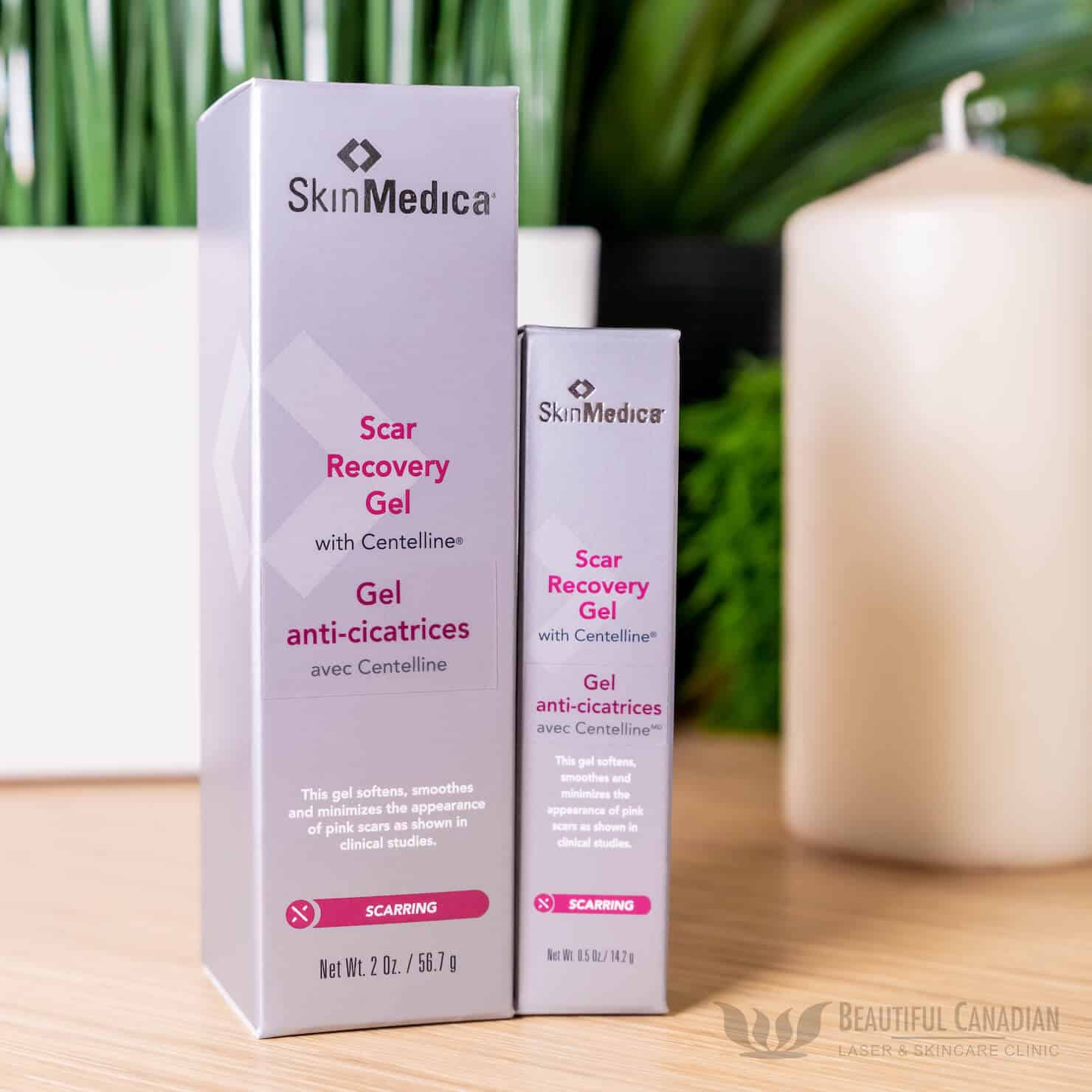 Scar Recovery Gel with Centelline by SkinMedica - two sizes box packages - available in Canada at Beautiful Canadian Laser and Skincare Clinic