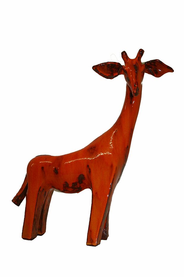 Giraffe Zuberi, keramisch rode glazuur