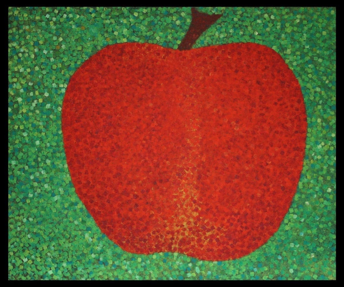 Pomme, huile sur toile