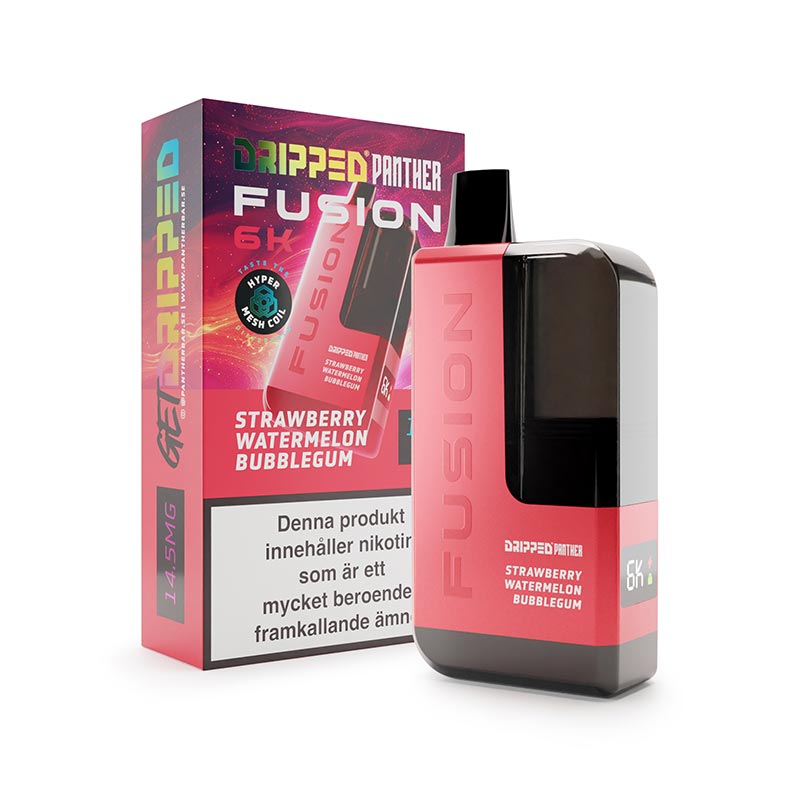 Se Strawberry Watermelon Bubblegum Dripped Fusion 6k 20mg Disposable Vape White
