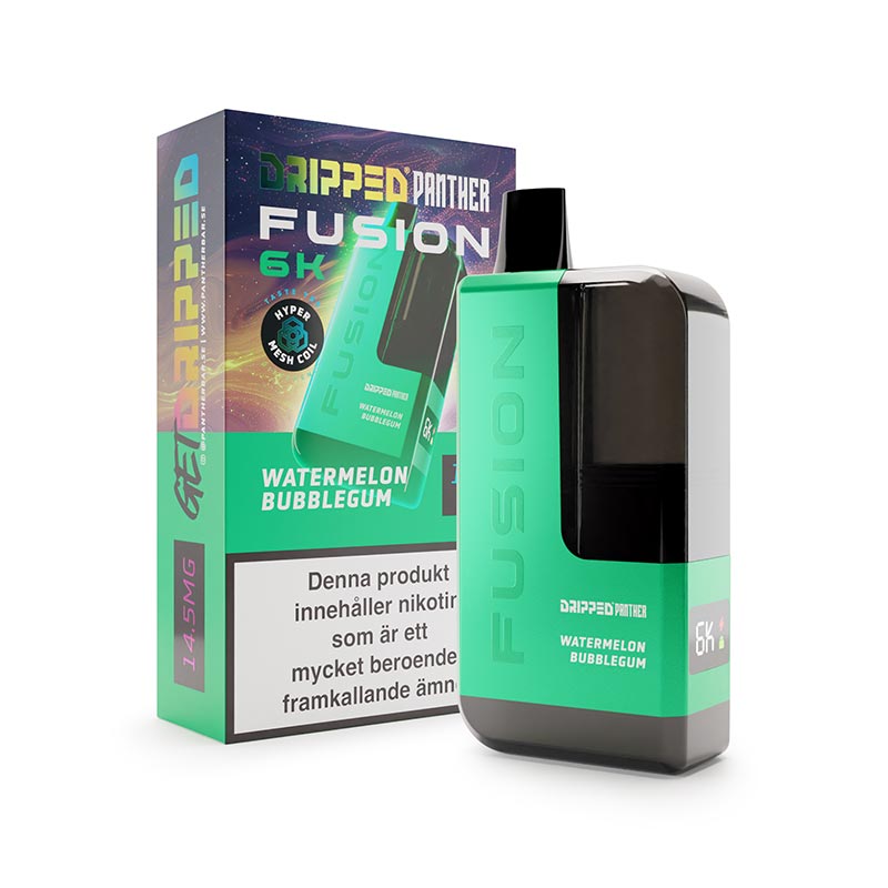 Se Watermelon Bubblegum Dripped Fusion 6k 20mg Disposable Vape White