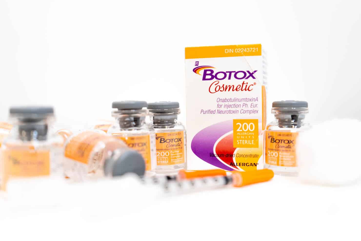 Botox branded box with vials and needles for wrinkle relaxer treatments
