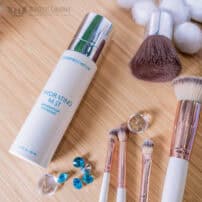 Colorescience hydrating mist spray bottle with makeup brushes - setting and hydrating spray available in Canada