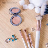 Colorescience Pressed Mineral Illuminator compact with makeup brushes - blush compact available in Canada