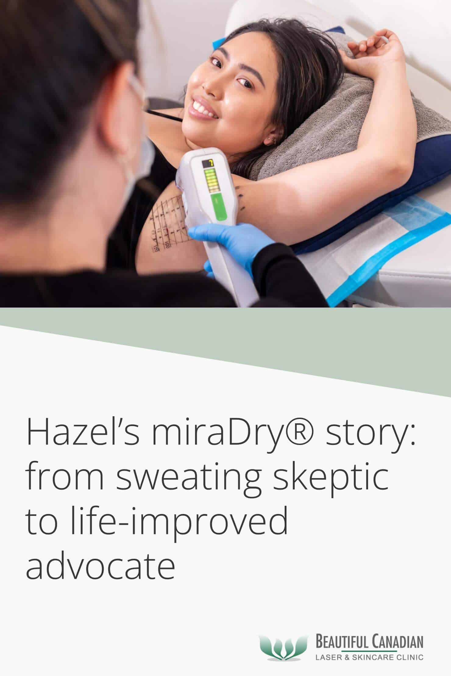 Hazel's miraDry story - life-improving sweating treatment - article pinterest image