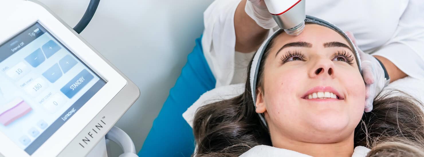 Hot microneedling facial for uneven skin texture and skin tightening in Vancouver