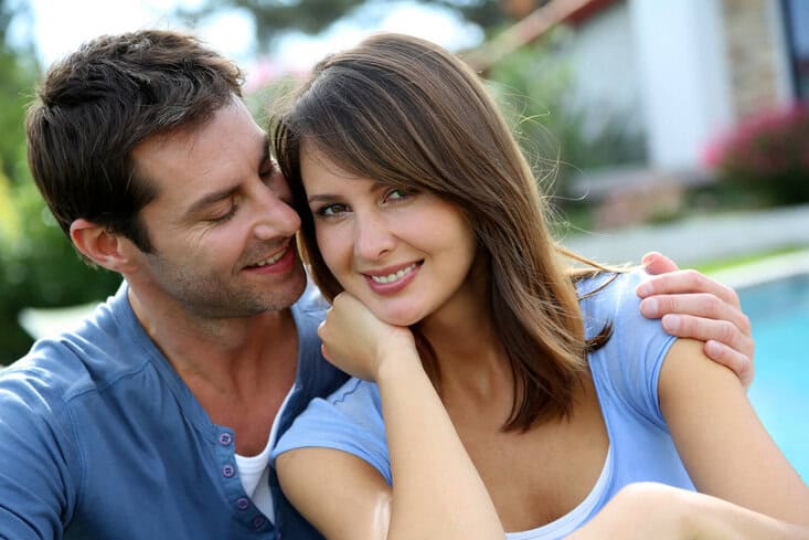 Happy couple eligible for health treatments at a laser medical clinic