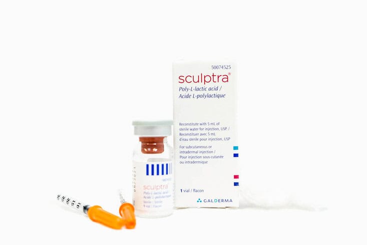 sculptura branded box vial and needles of a dermal filler product