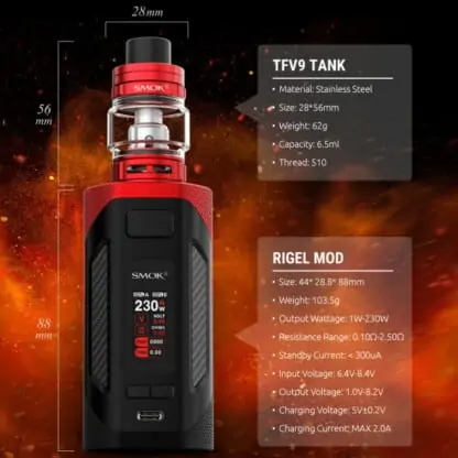 Smok Rigel Dimensions