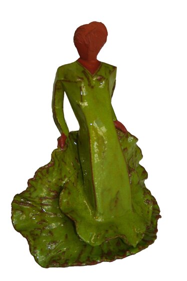 Flamenco, keramik grüne Glasur