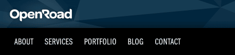 OpenRoad website menu bar variations