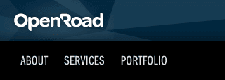 OpenRoad website menu bar responsive