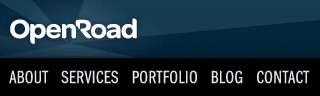 OpenRoad website menu bar variation layout