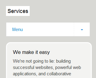 Screenshot of Services