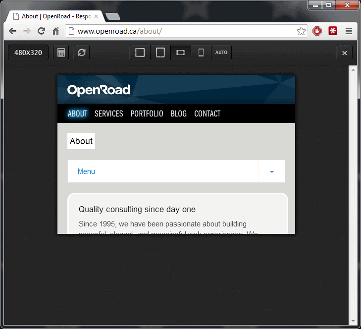OpenRoad responsive website screenshot 2