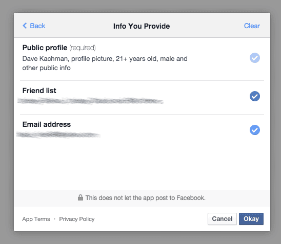 Terms of Login Edit Info You Provide through Facebook