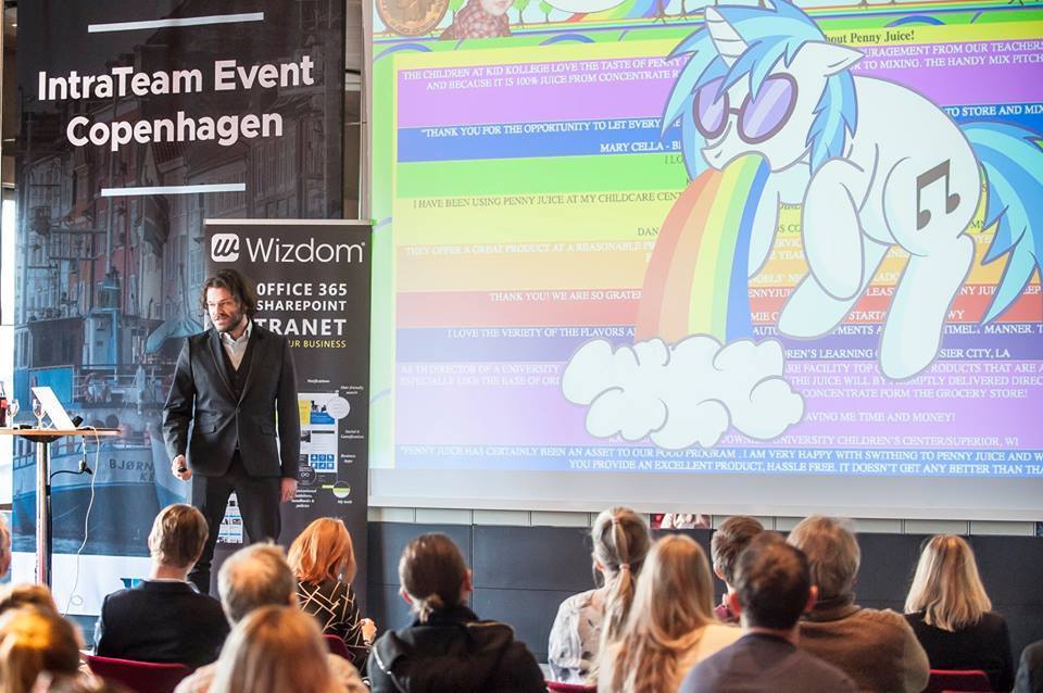 Wil Arndt, Creative Director for OXD, talks about visual design and brand at IntraTeam Copenhagen event 2018