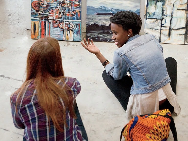 Photo of Emily Carr Audit Students looking at art