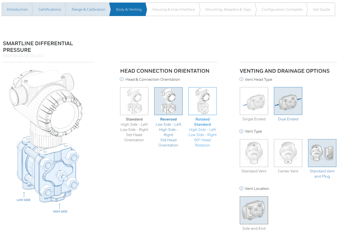 Image of the website page of Honeywell Smartline showing parts