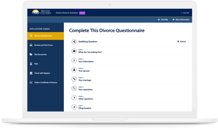 online divorce assistant forms