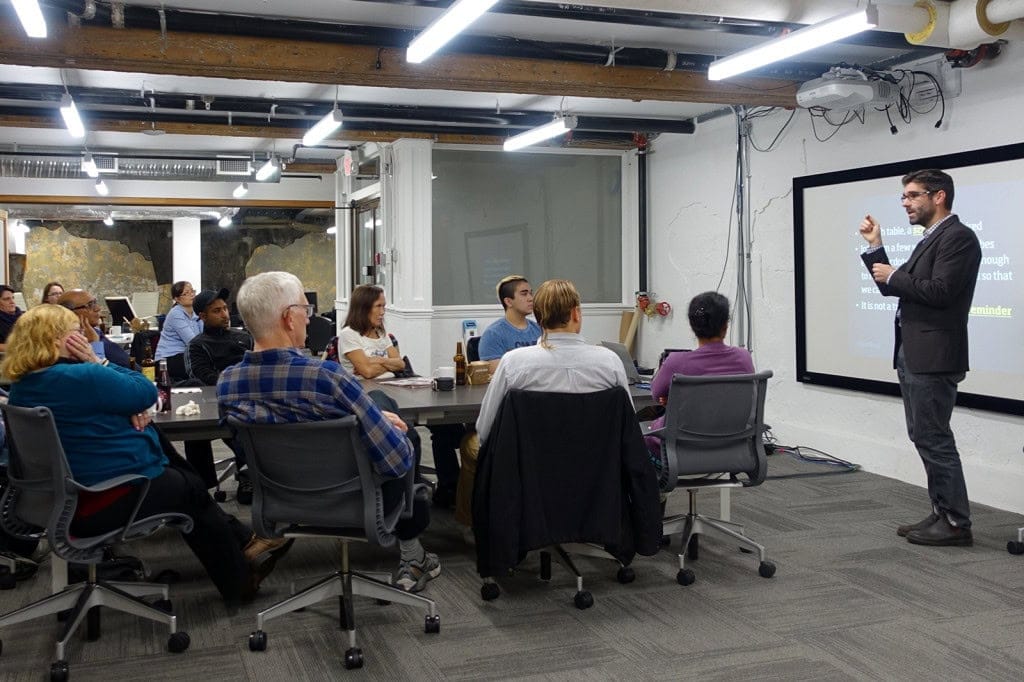 Gordon Ross speaking at a Design for Policy workshop