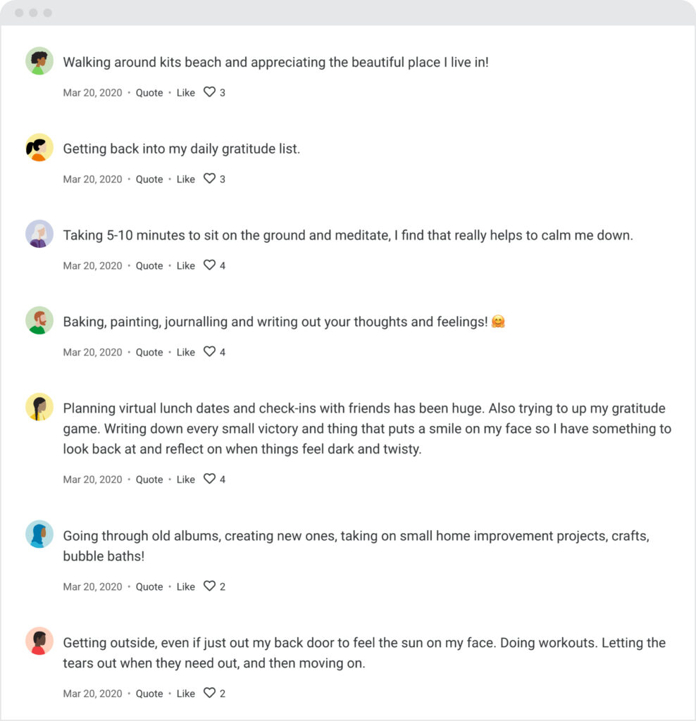 Using Intranet For DEI Mental Health Comments from when COVID-19 pandemic started on our wellness page