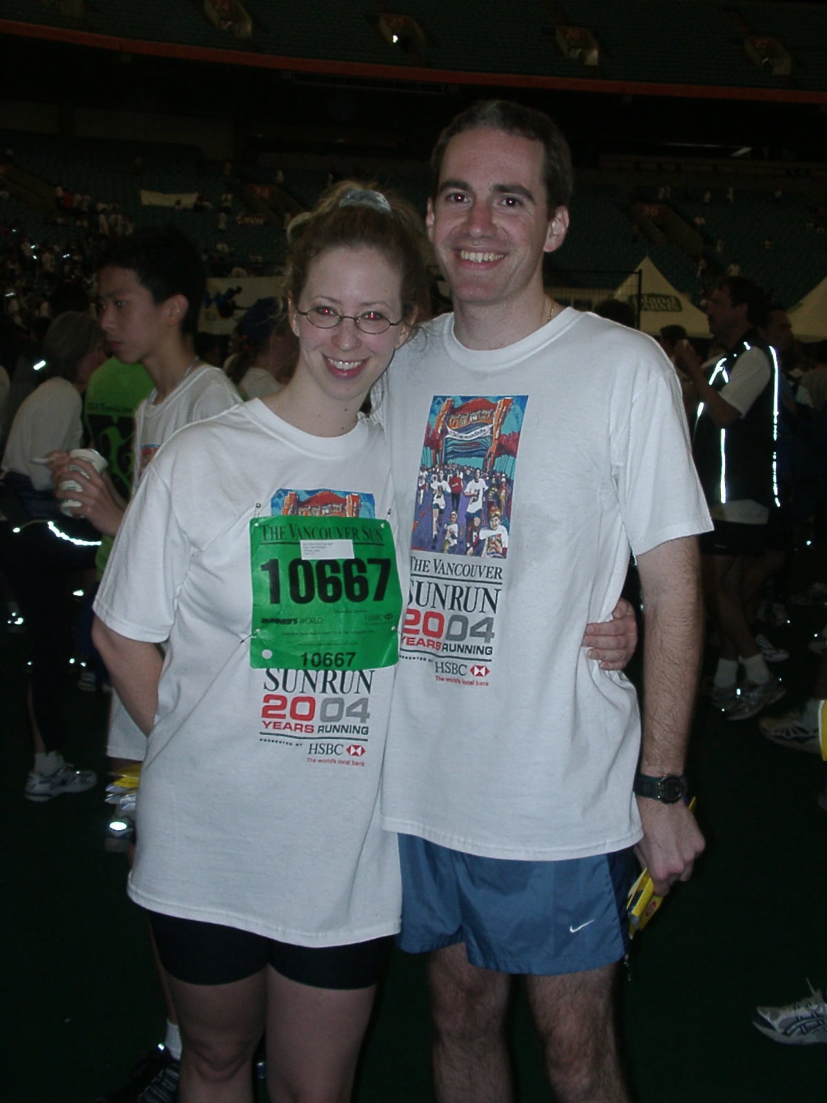 Susan and Darren Gibbons at 2004 Vancouver Sun Run