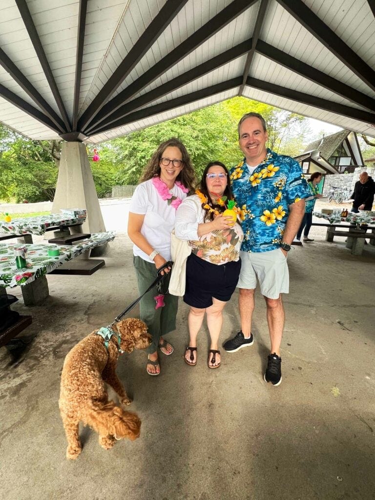 Susan, Chanel, Darren with Rosie the dog