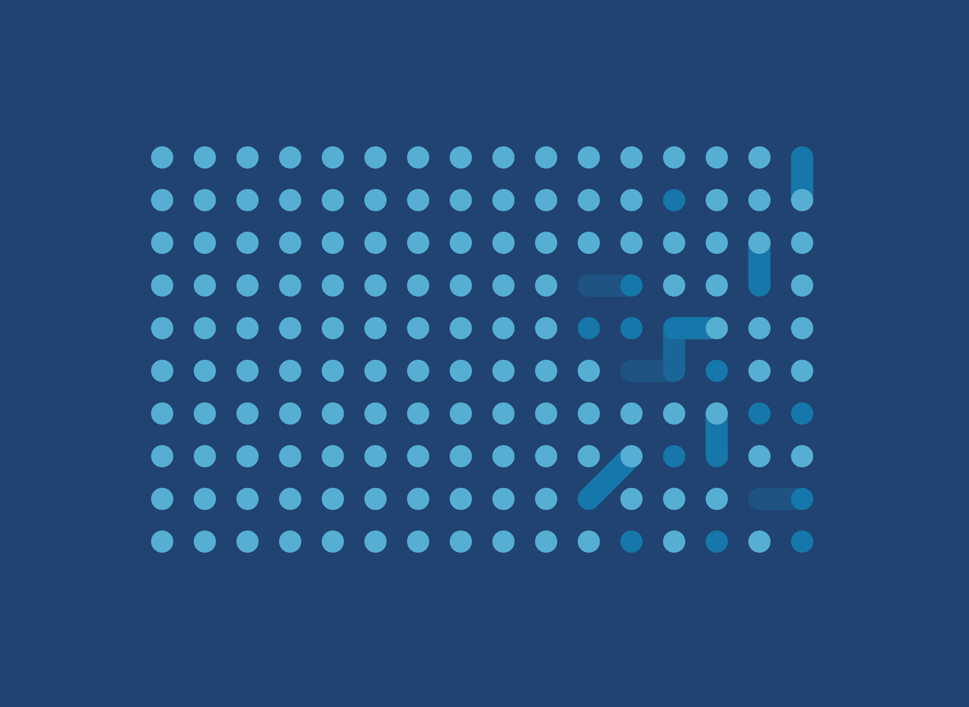 Illustration of dots then connecting dots as an abstract concept for software for the generative age: Building around non-deterministic systems