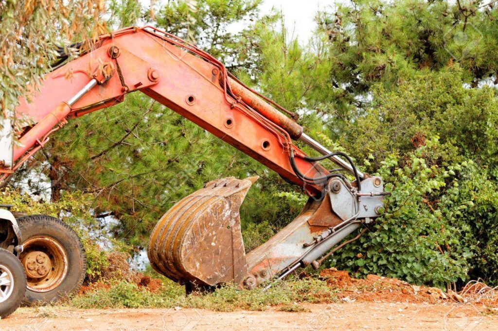 28045705 photo of an old and rusty excavator