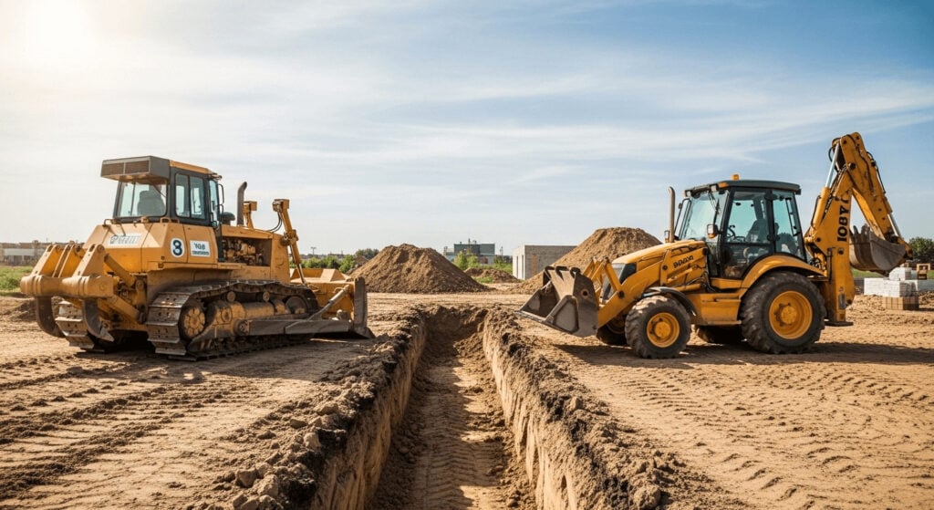 Backhoe vs bulldozer 3