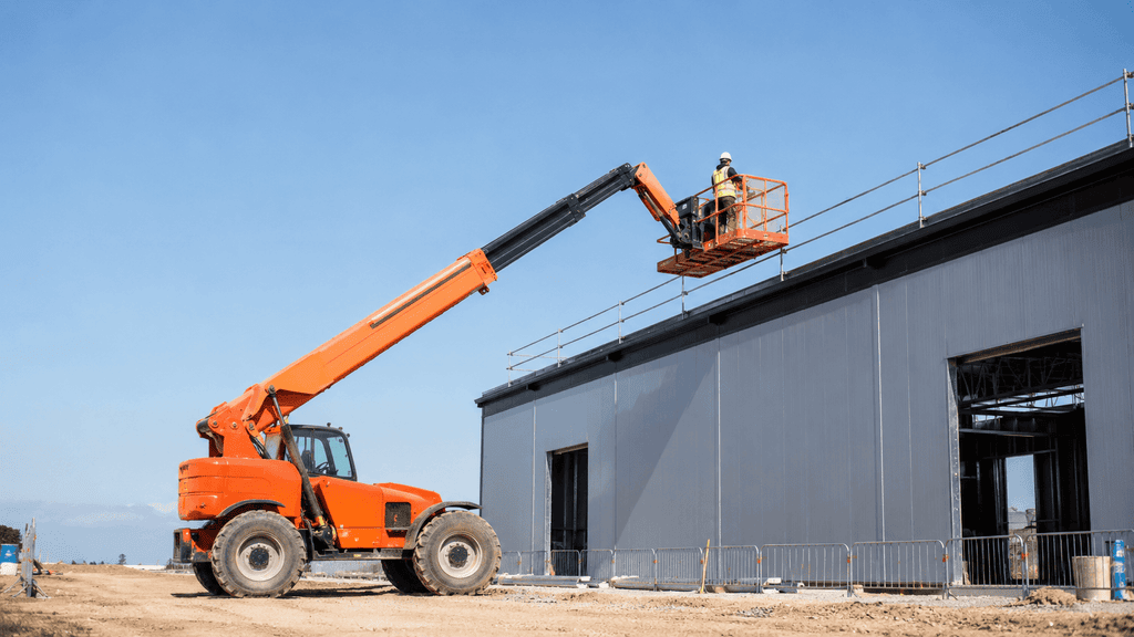 Telehandler with man basket