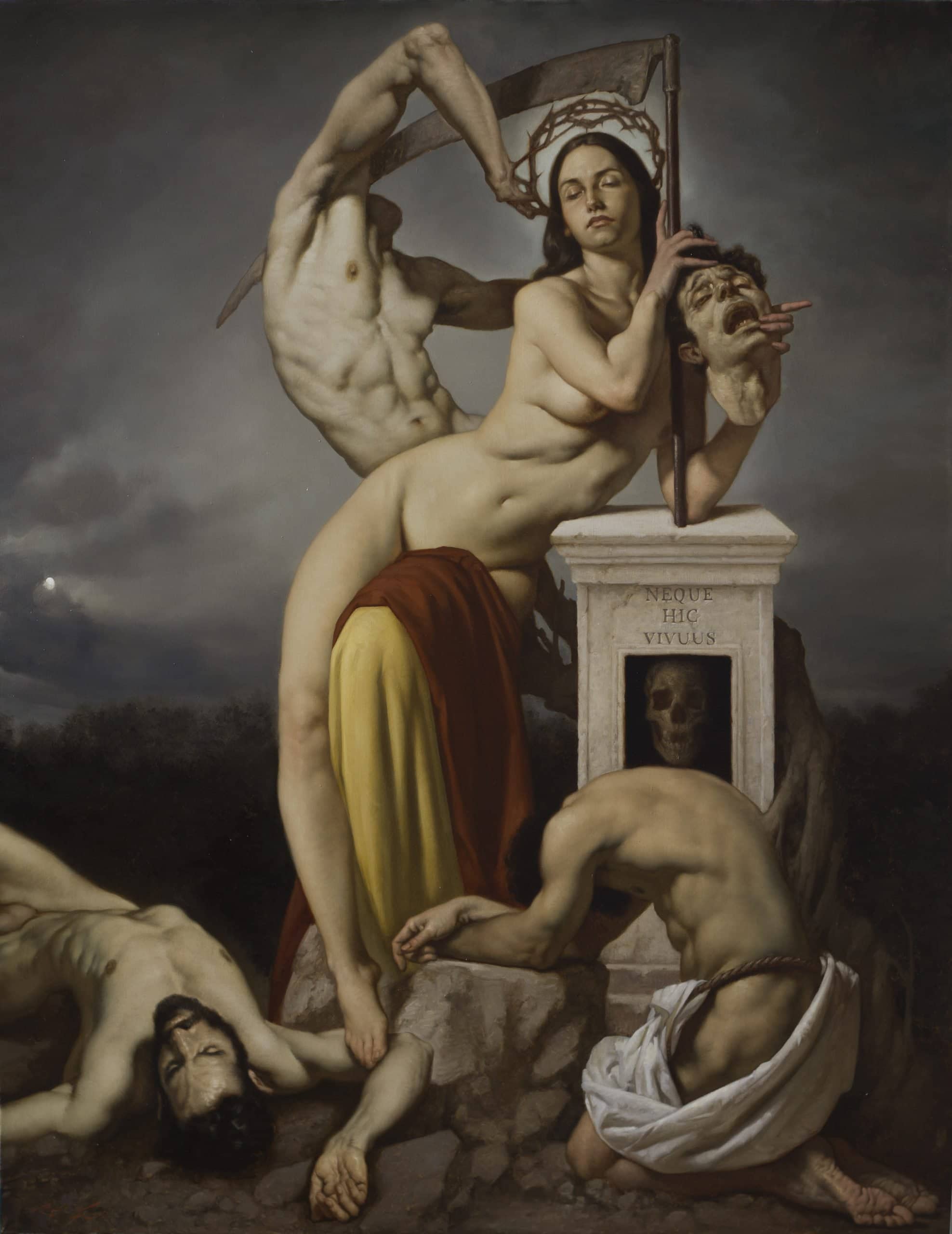 NEQUE HIC VIVUUS olio su tela 130 x 110 cm anno 2025