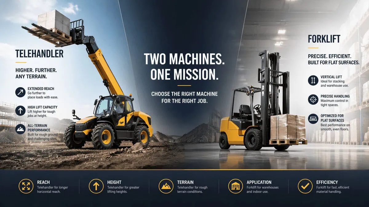 Telehandler vs Forklift: Which Machine Do You Really Need?