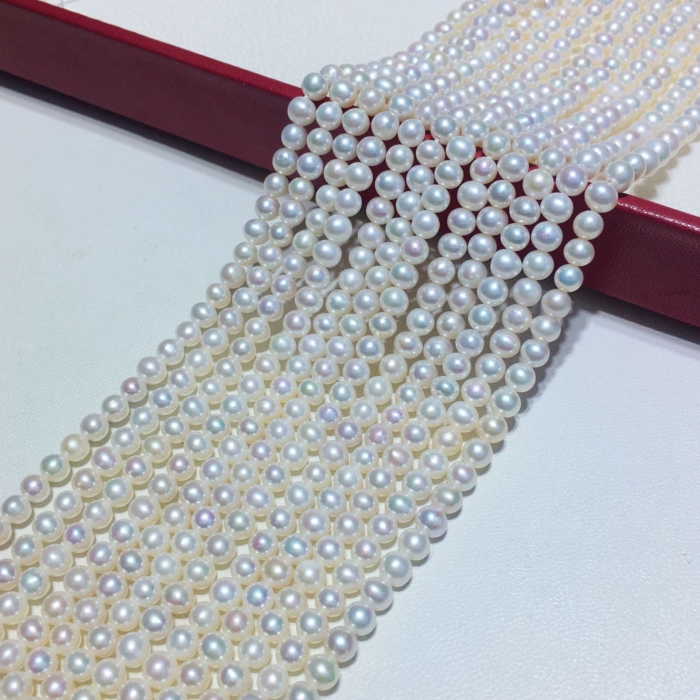 6.0-7.0.mm AAA runde Süßwasser Perlenkette Choker – Bild 2