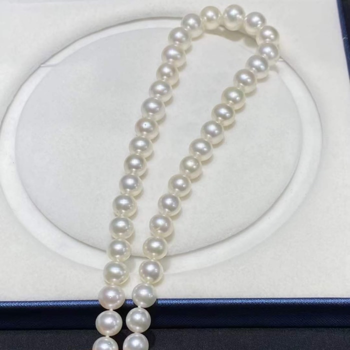 9.0-12.0mm AAA australische weiße Südsee Perlen Collier – Bild 5