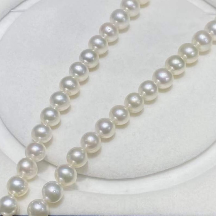 9.0-12.0mm AAA australische weiße Südsee Perlen Collier – Bild 7