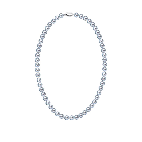 Akopa Perlenkette Silber Grau