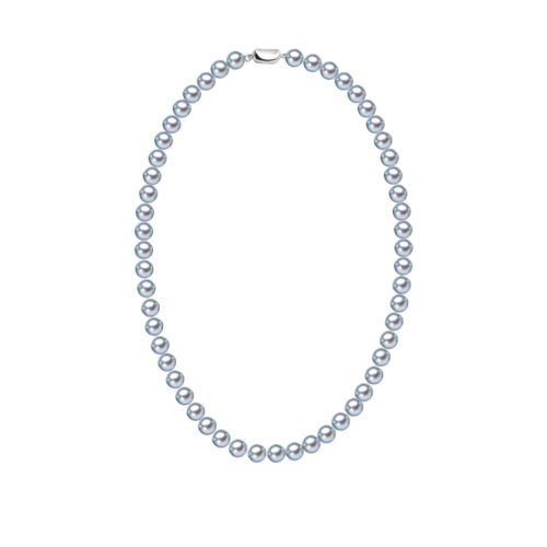 Akopa Perlenkette Silber Grau