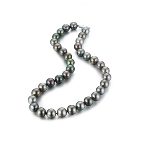 schwarze Tahiti Perlenkette damen gold