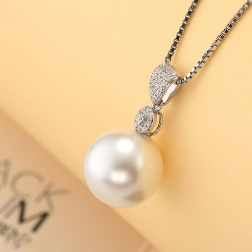 kette mit perlenanhänger silber