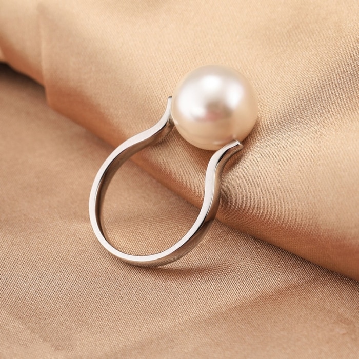 Silber Ring mit Perle 11.5mm AAA weiß – Bild 6
