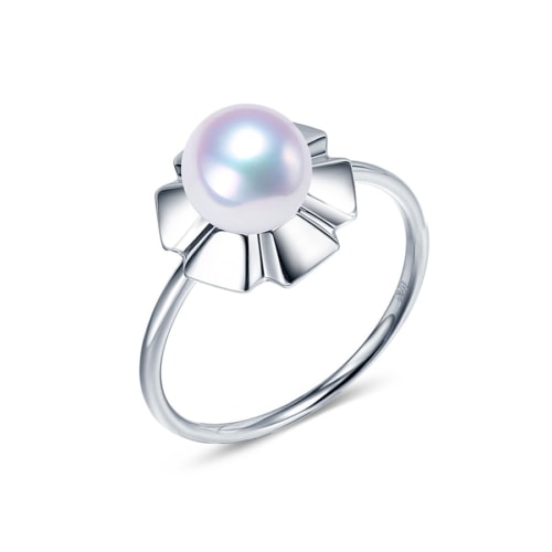 Gold Ring mit Perle aus Akoya modern