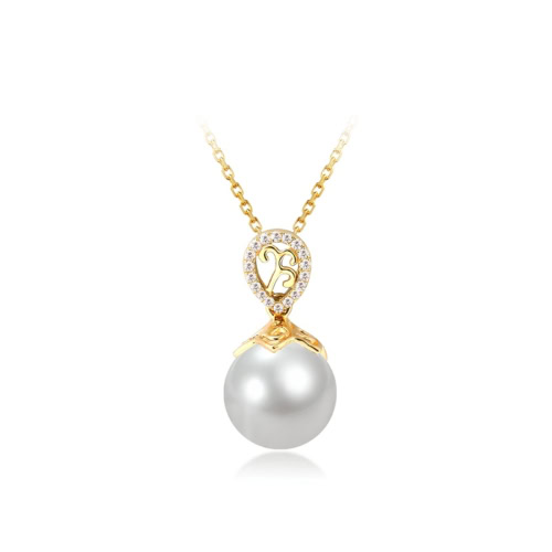 kette mit Perlenanhänger gold