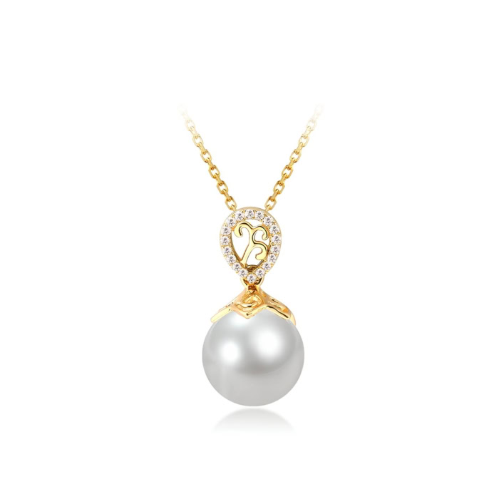 kette mit Perlenanhänger gold